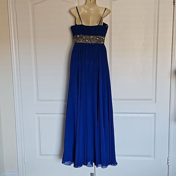 Bicici Women's Spaghetti Straps Rushed Top With Embellishment Belt Maxi DressL/M - Picture 4 of 16